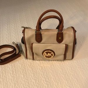 Michael Kors cream leather satchel